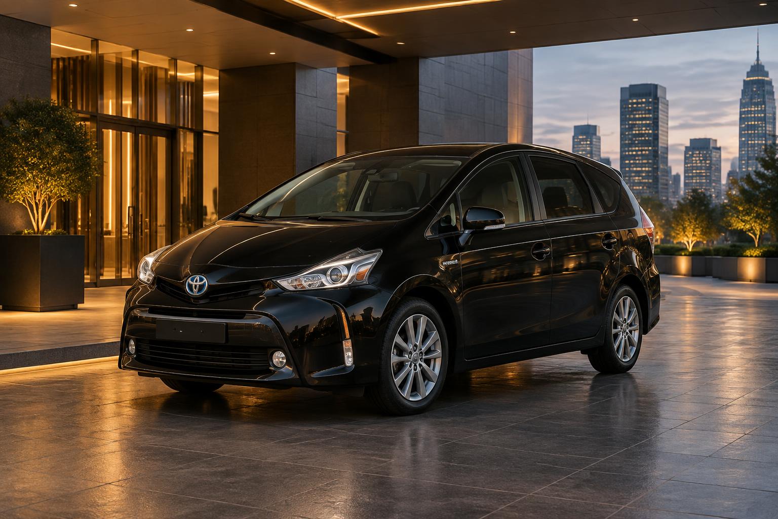 Czarna Toyota Prius Plus 2020 na wynajem premium